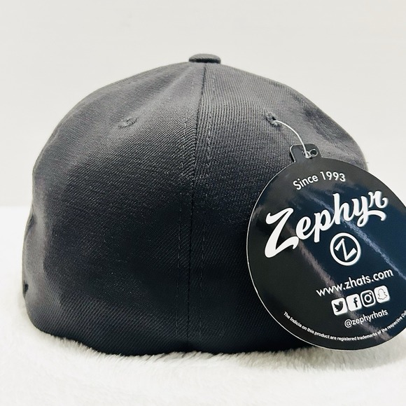 Zephyr‎ Penn State Nittany Lions Script Flat Hat Cap Stretch Medium Dark Gray - Picture 4 of 5